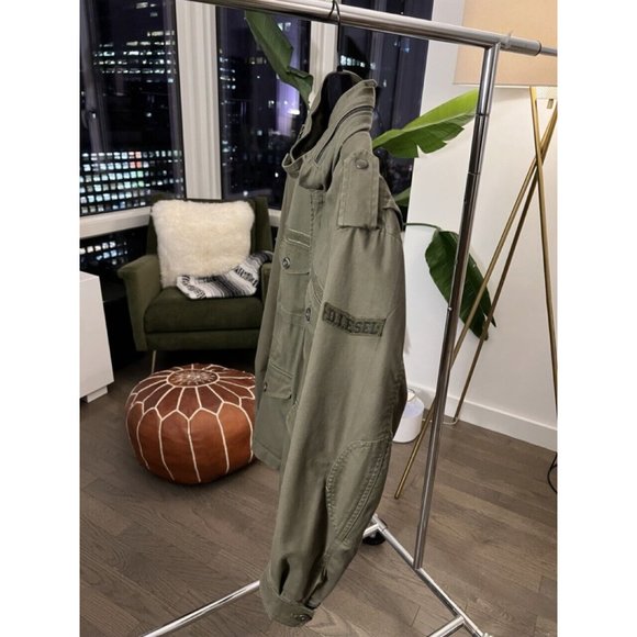 DIESEL MENS J-CHIKA MILITARY JACKET COAT OLIVE GREEN SIZE MEDIUM - Picture 8 of 12